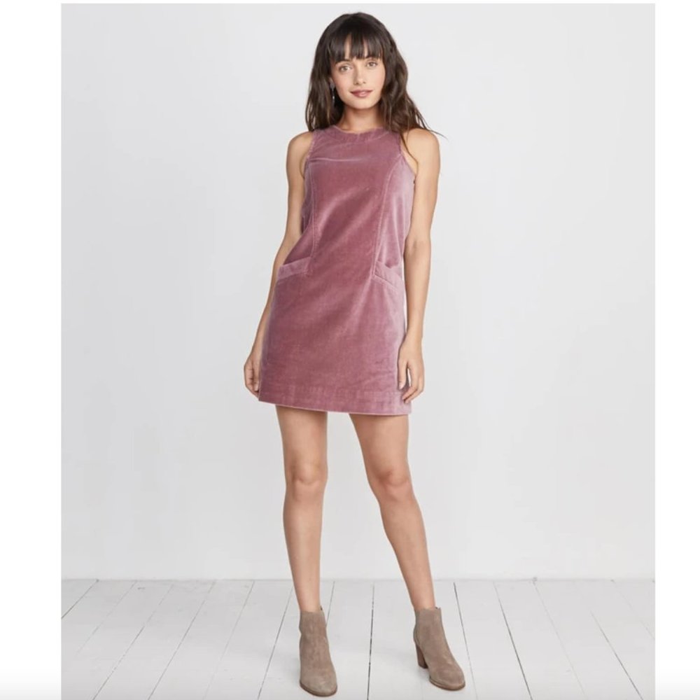 NWT Marine Layer Cizon Velvet Shift Dress in Mauve